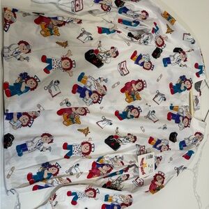 Scrubstar White Cartoon Character Scrub Top